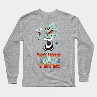 Sexy Horror Time Squidward French Maid Long Sleeve T-Shirt